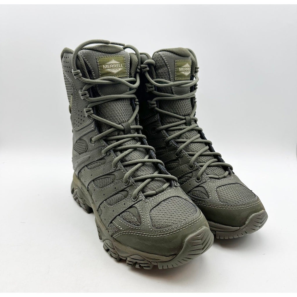MERRELL Work Moab 3 8" Tactical Boots Mens 5 Womens 7 Green Leather NWOB