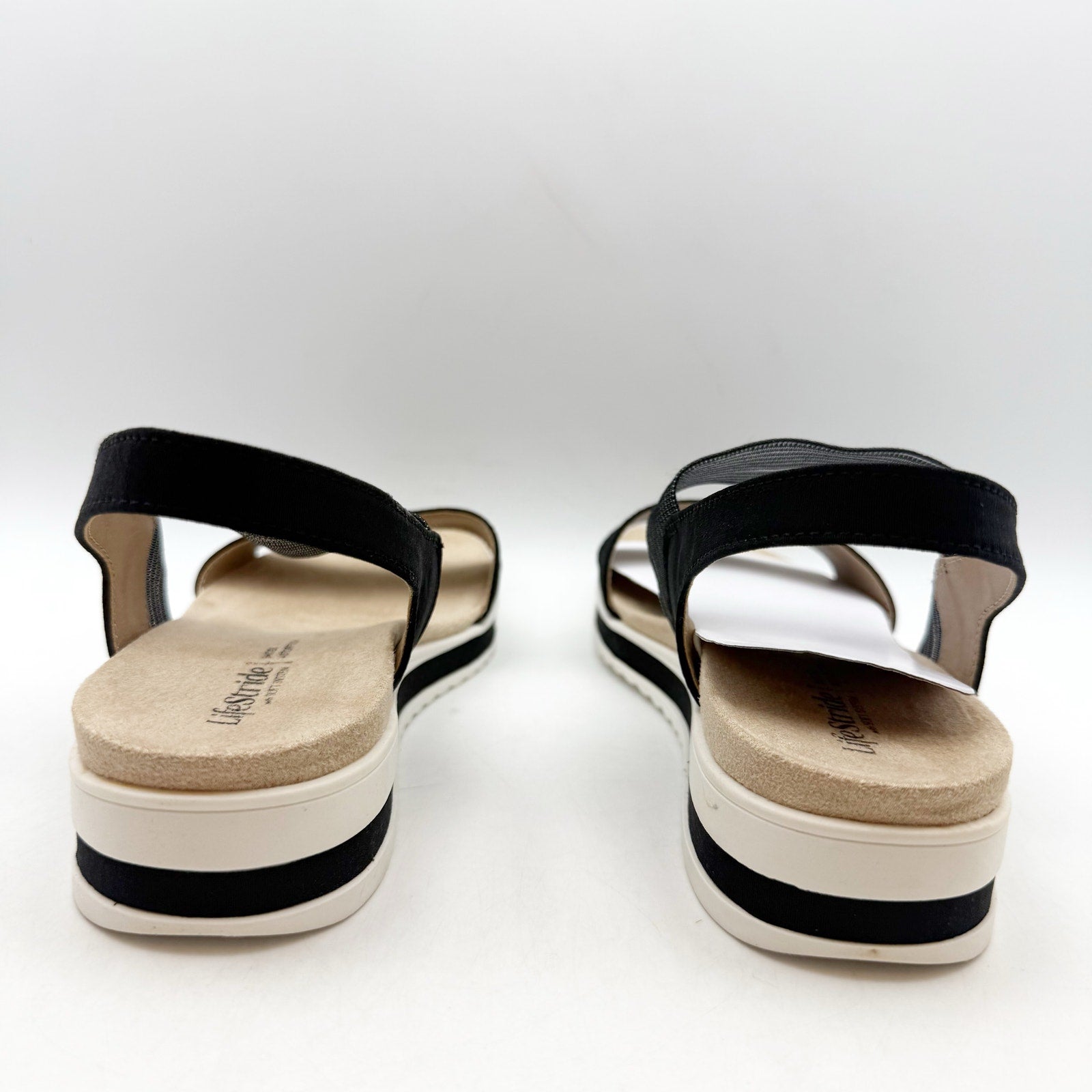 LifeStride Womens Zing Platform Sandals US 7.5 M EU 38 Black NIB