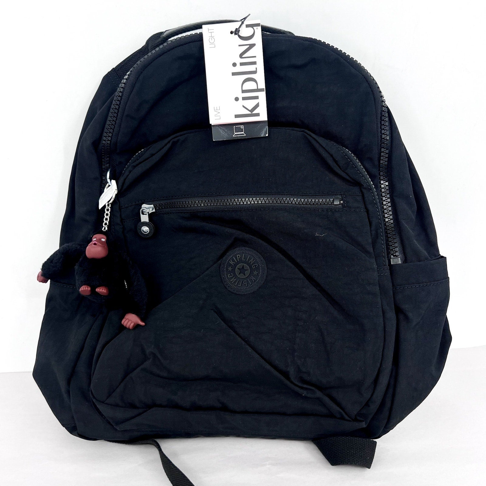 KIPLING Seoul 15" Laptop Backpack True Black Water Repellent NWT