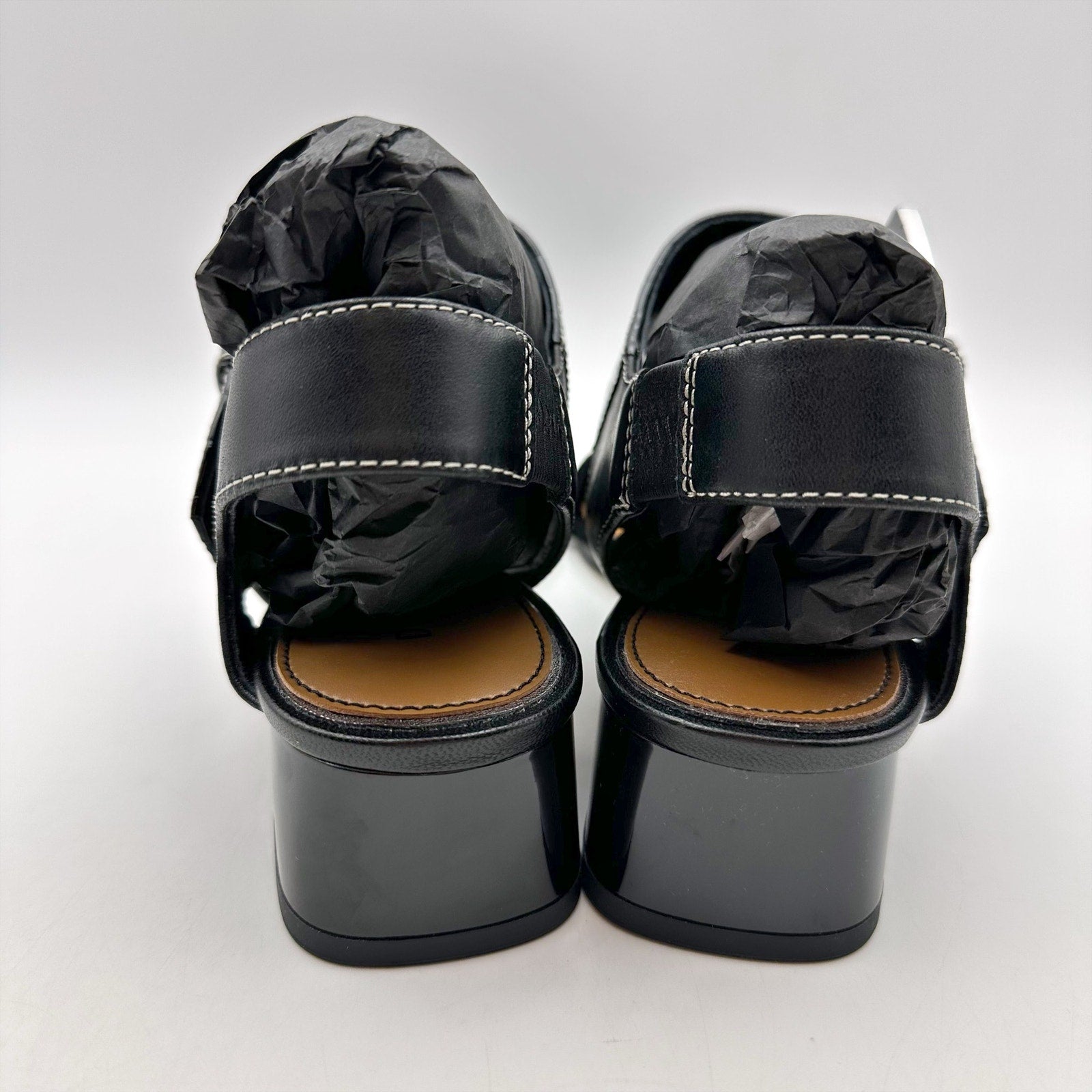 Donald Pliner Womens Vixi Heeled Sandals Size 5 M Black Patent Leather NIB