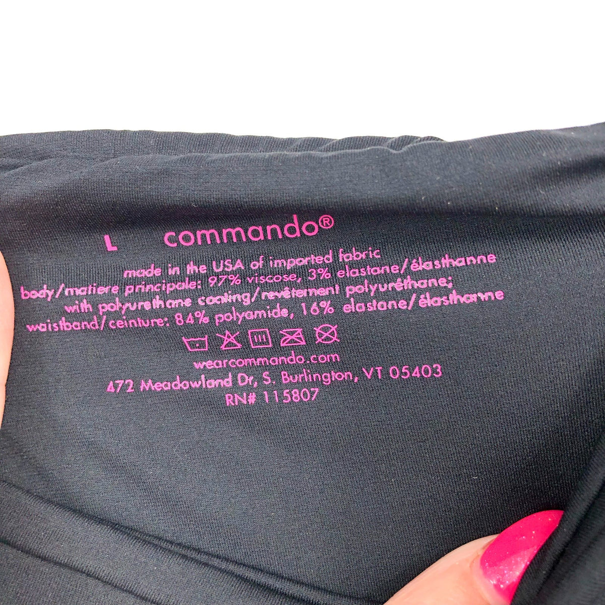 COMMANDO Women's Faux Leather Maternity Legging Large Black Belly Band NWOT