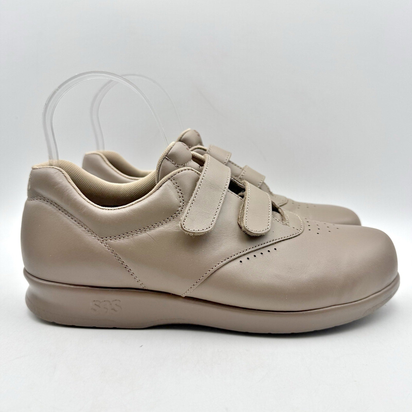 SAS Womens Me Too Adjustable Comfort Shoe US 8.5 W EU 39 Taupe Leather NIB