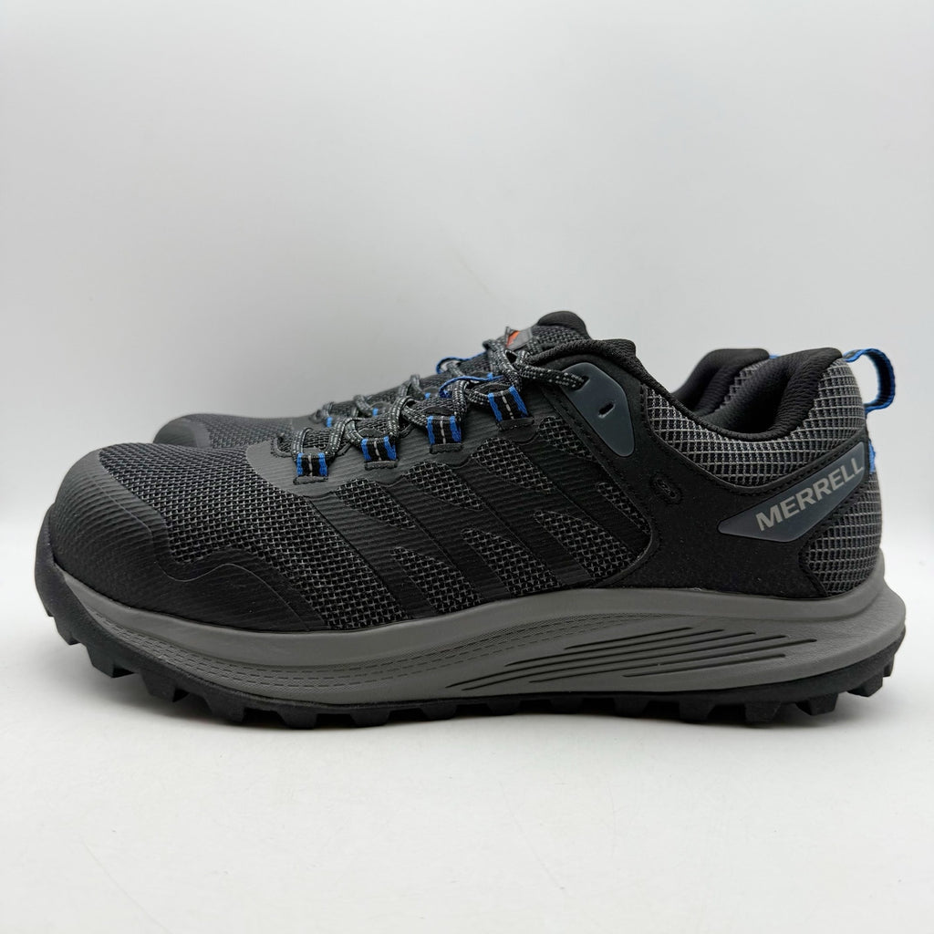 Merrell Mens Nova 3 Work Sneakers US 11.5 Black Blue SR Comp Toe Shoes NIB