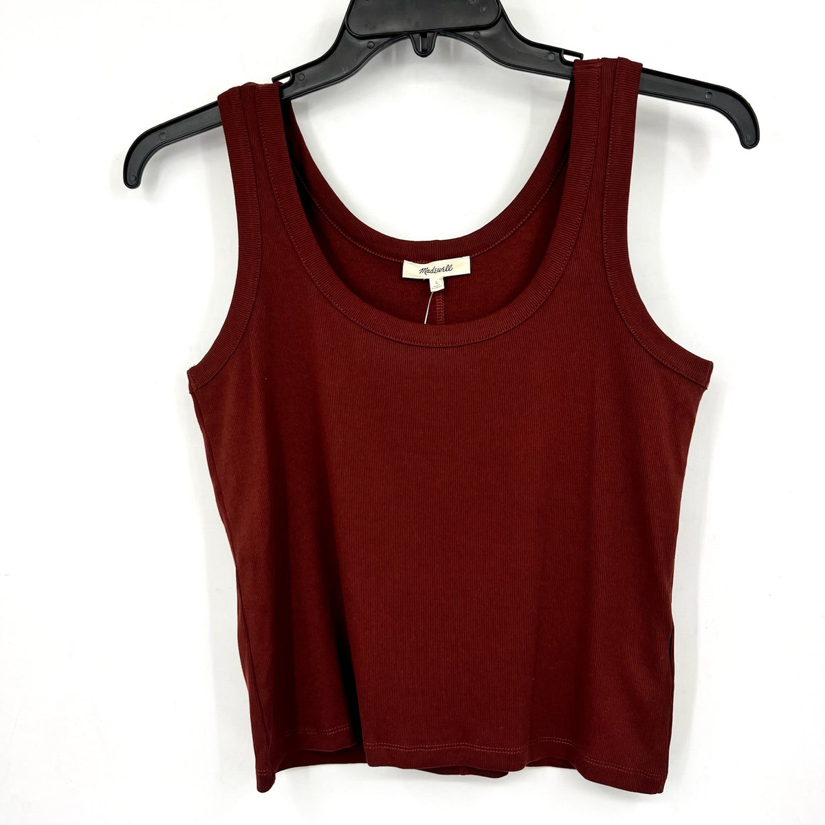 MADEWELL Womens Ribbed Scoop Neck Tank Large Brown Henna NW197 NWT