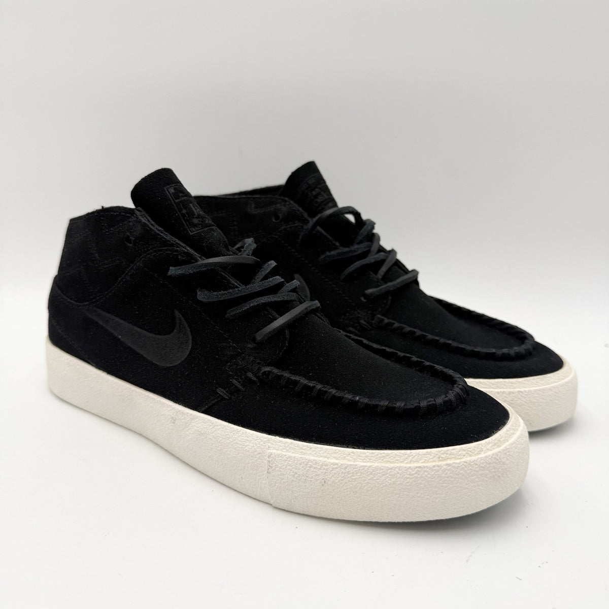 Nike Big Kids Zoom Stefan Janoski Mid SB Sneakers Size 5.5 Black Leather NWOB