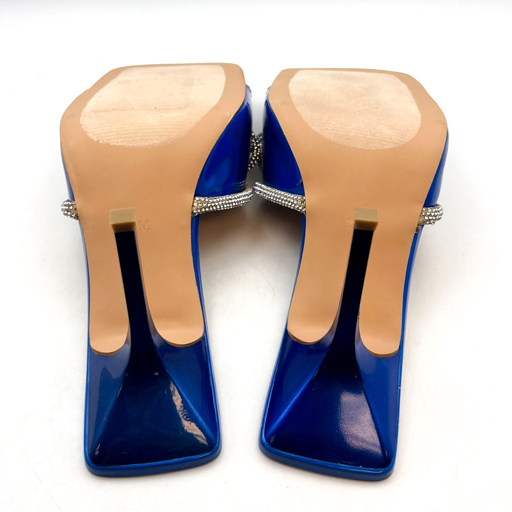 STEVE MADDEN Women's Embellish Heeled Sandals Size 10M Blue Square Toe NWOB