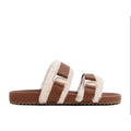 Senso Womens Dalley Slide Sandals EU 42 US 12 M Brown Leather Shearling NWOB