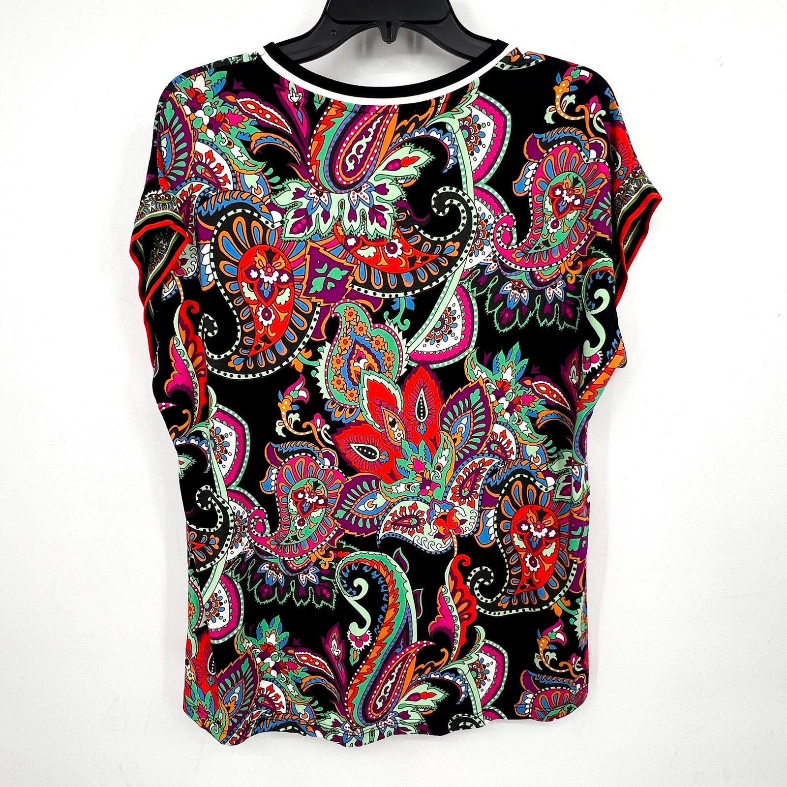 JOHNNY WAS Women's The Janie Favorite Relaxed Tee Medium Black Multi Print NWT