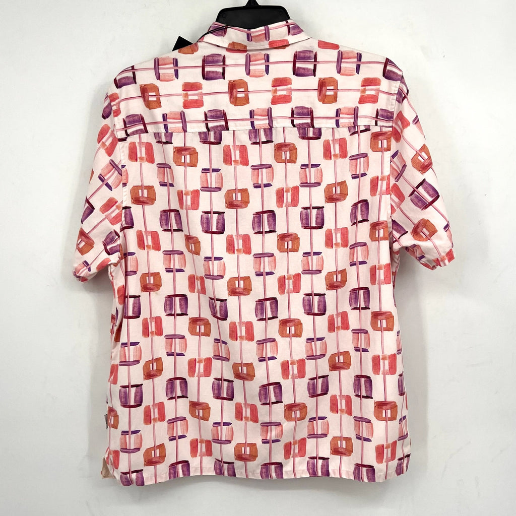 TED BAKER Men's Short Sleeve Button Down Shirt XXL 6 Pink Purple Abstract NWT