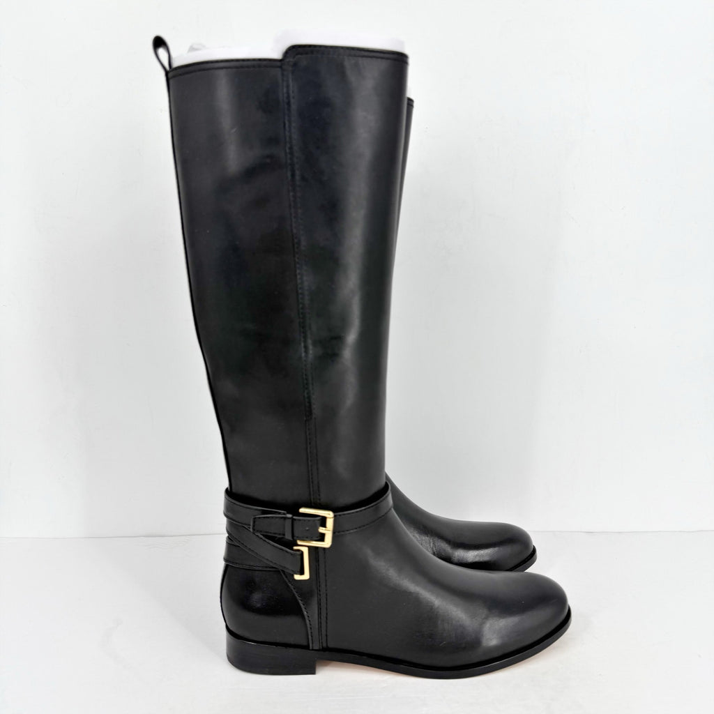 Lauren Ralph Lauren Womens Blayke Buckled Riding Boots US 5 Black Leather NWOB