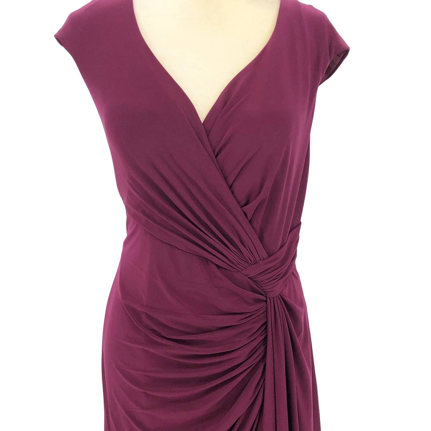 LA FEMME 29814 Women Knot Waist Jersey Evening Dress 18 Red Dark Berry NWT