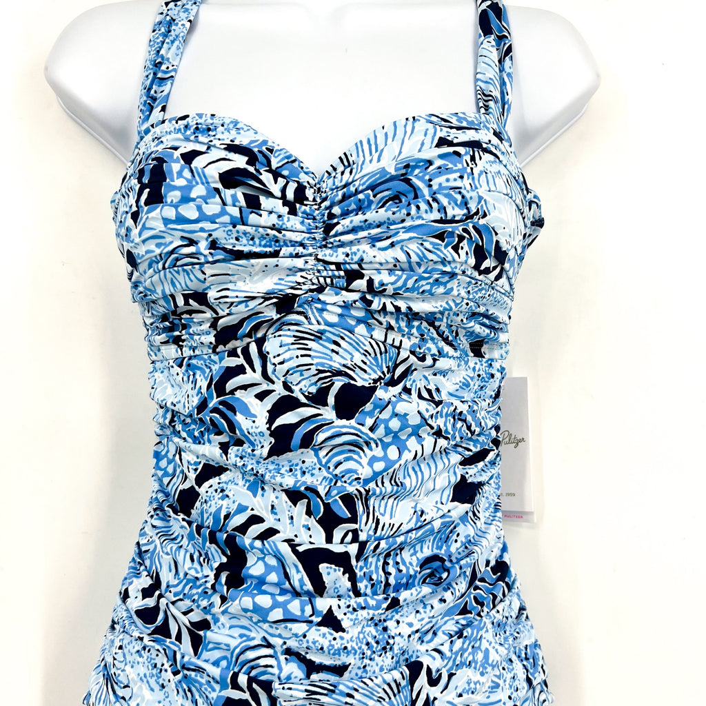 LILLY PULITZER Solaria One-Piece Swimsuit SIZE 8 Blue Coastal Constellation NWT
