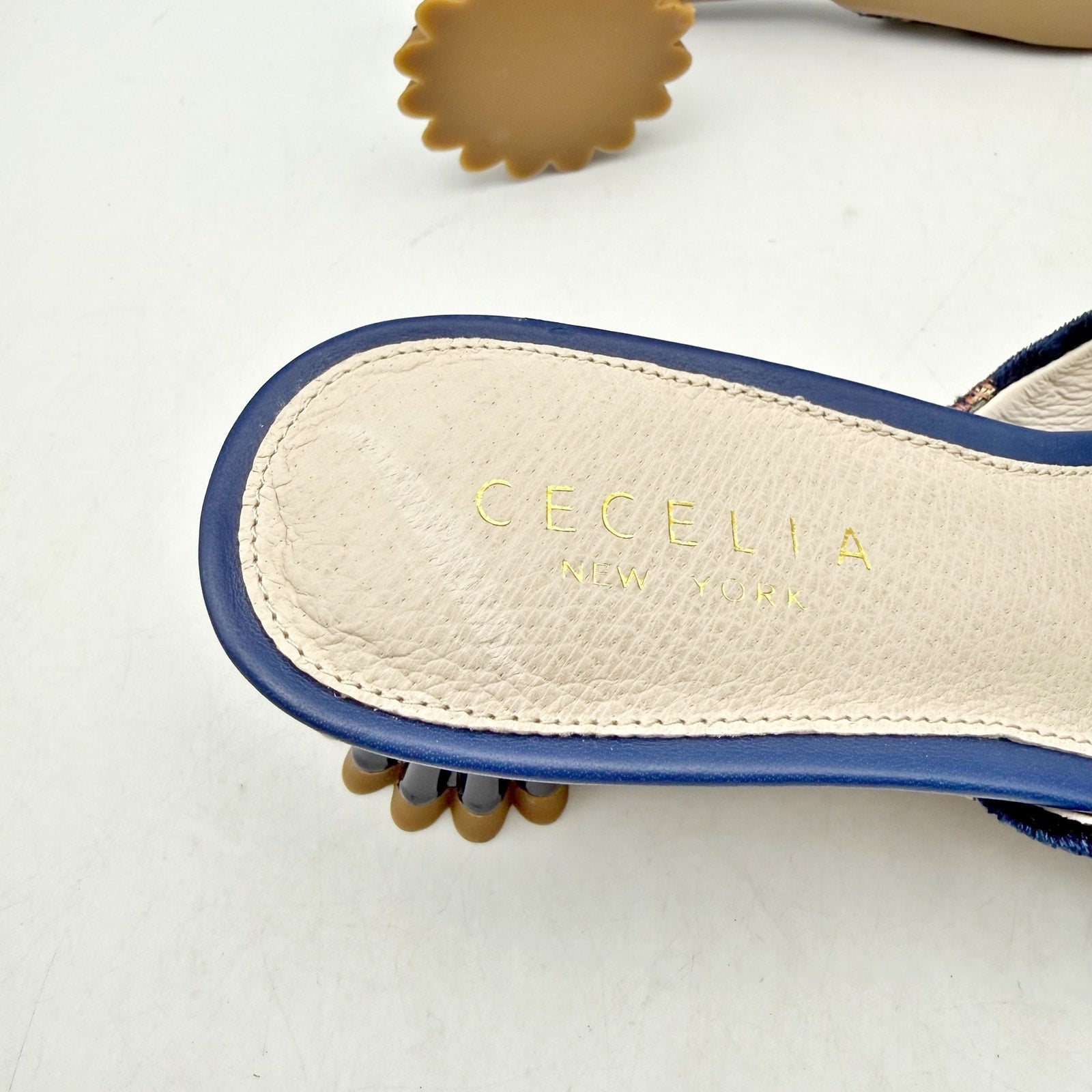 Cecelia New York Womens Melony Heeled Sandals US 6 Blue Sequins NWOB