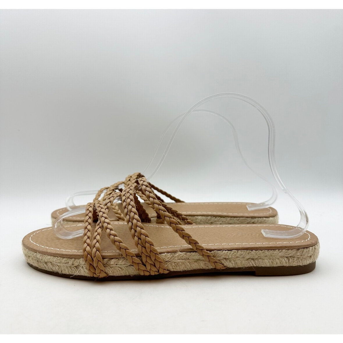 Madewell Women's Kathryn Espadrille Slide Sandal US 8.5 Brown Leather MD777 NWOB