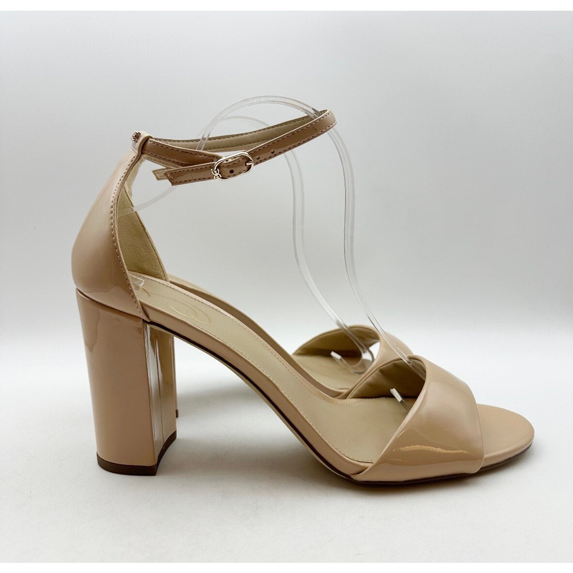 Sam Edelman Womens Robyn Heels Size 11 M Beige Patent Leather Ankle Strap NWOB