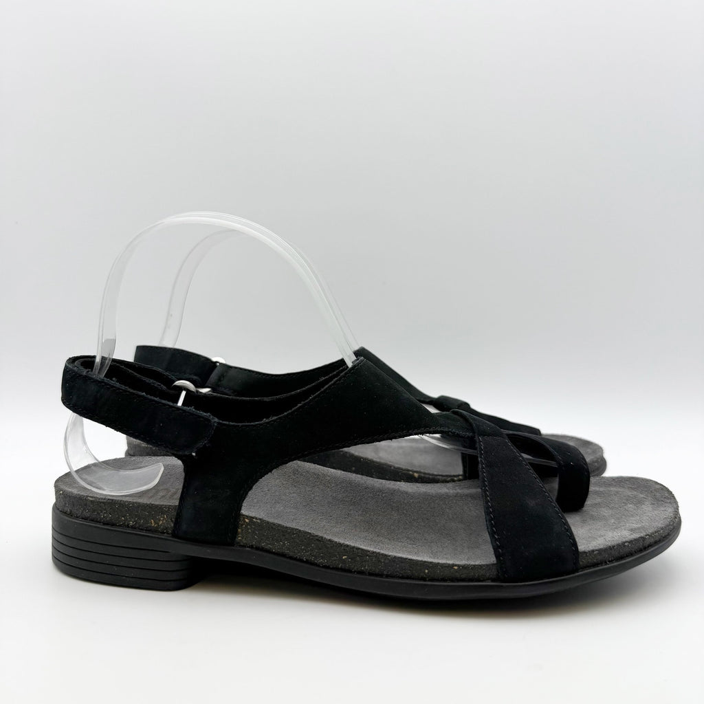 Munro Womens Meghan Asymmetric Slingback Sandal US 9 Super Slim Black NWOB