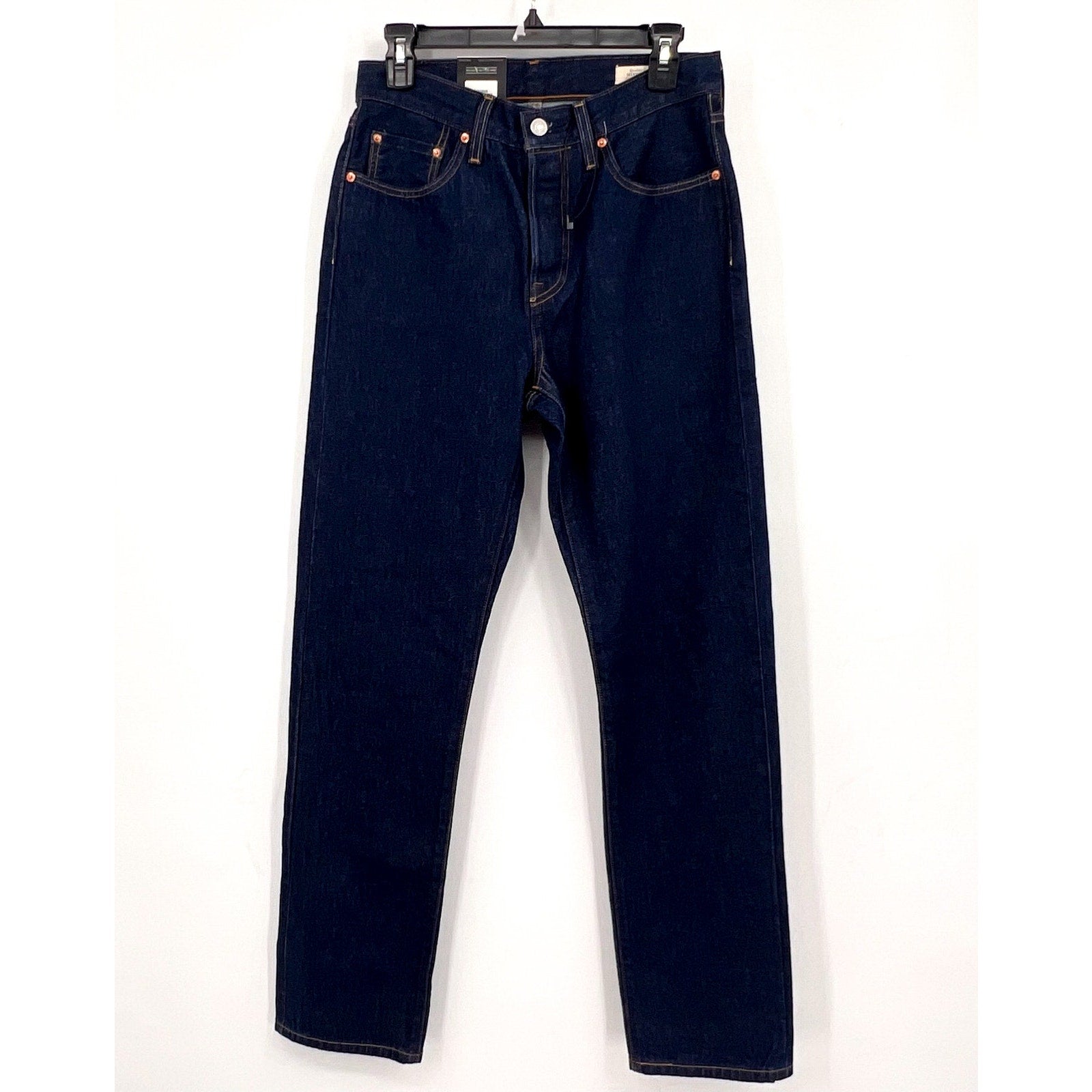 LEVI'S Women 501 Original Fit Selvedge Jean 27x32 US 4 Rinsey Dark 125010560 NWT