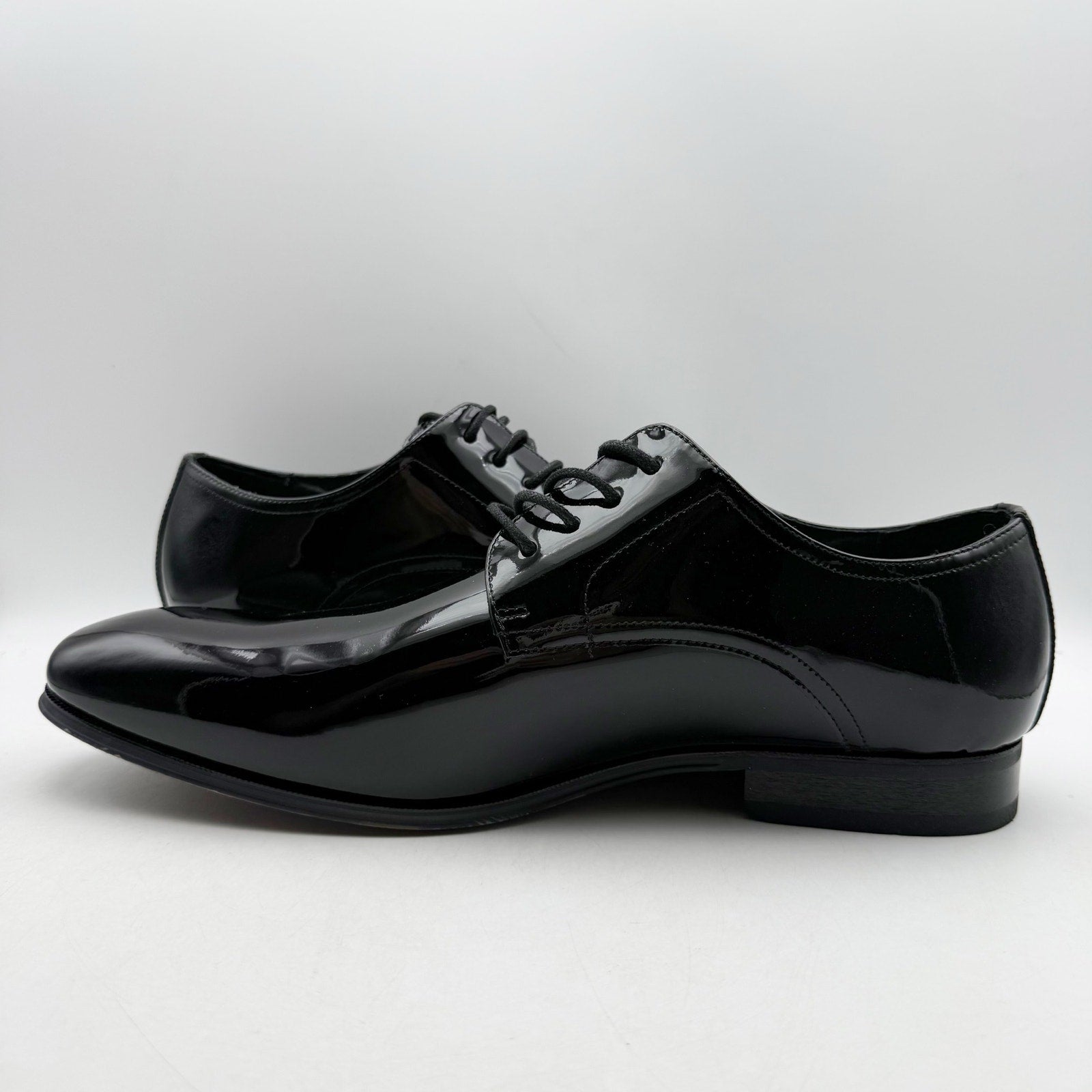 FLORSHEIM Mens Tux Plain Toe Oxford Dress Shoes 13 EEE Black Patent Leather NIB