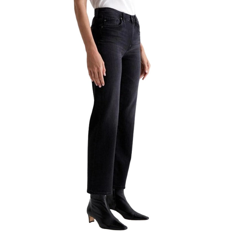 AG ADRIANNO GOLDSCHMIED Brinley Straight Leg Jeans Size 26 4 Black Glasgow NWT