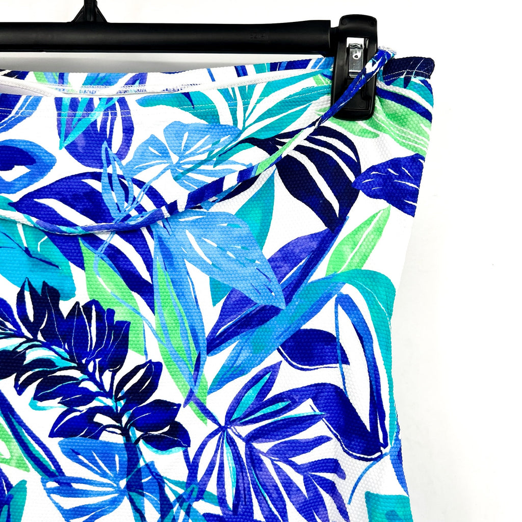 TOMMY BAHAMA Marina Bandeau Tankini Top Large Beach Glass Blue Island Cays NWT