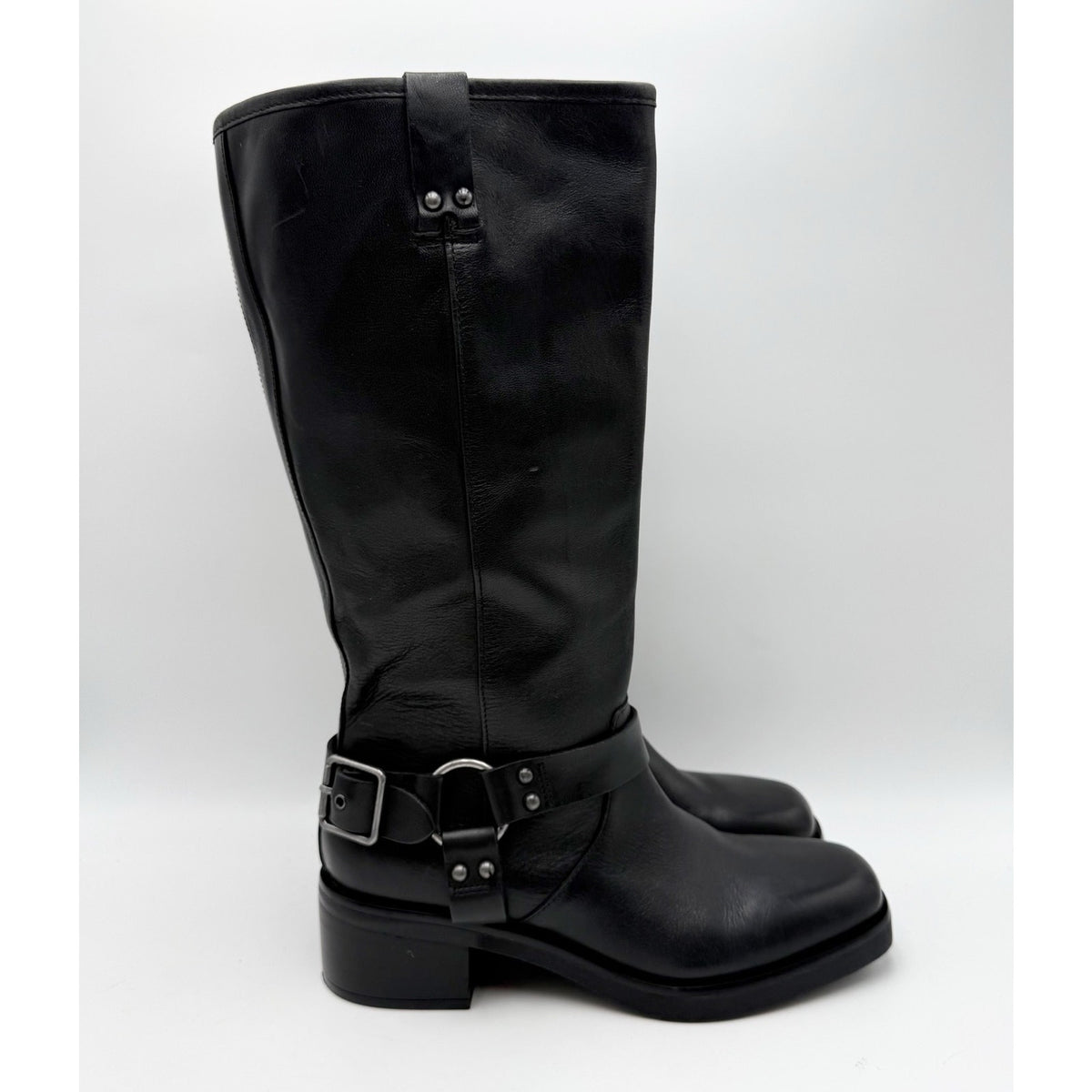 Crown Vintage Womens Reny Knee High Boots Size 7 M Black Leather NWOB