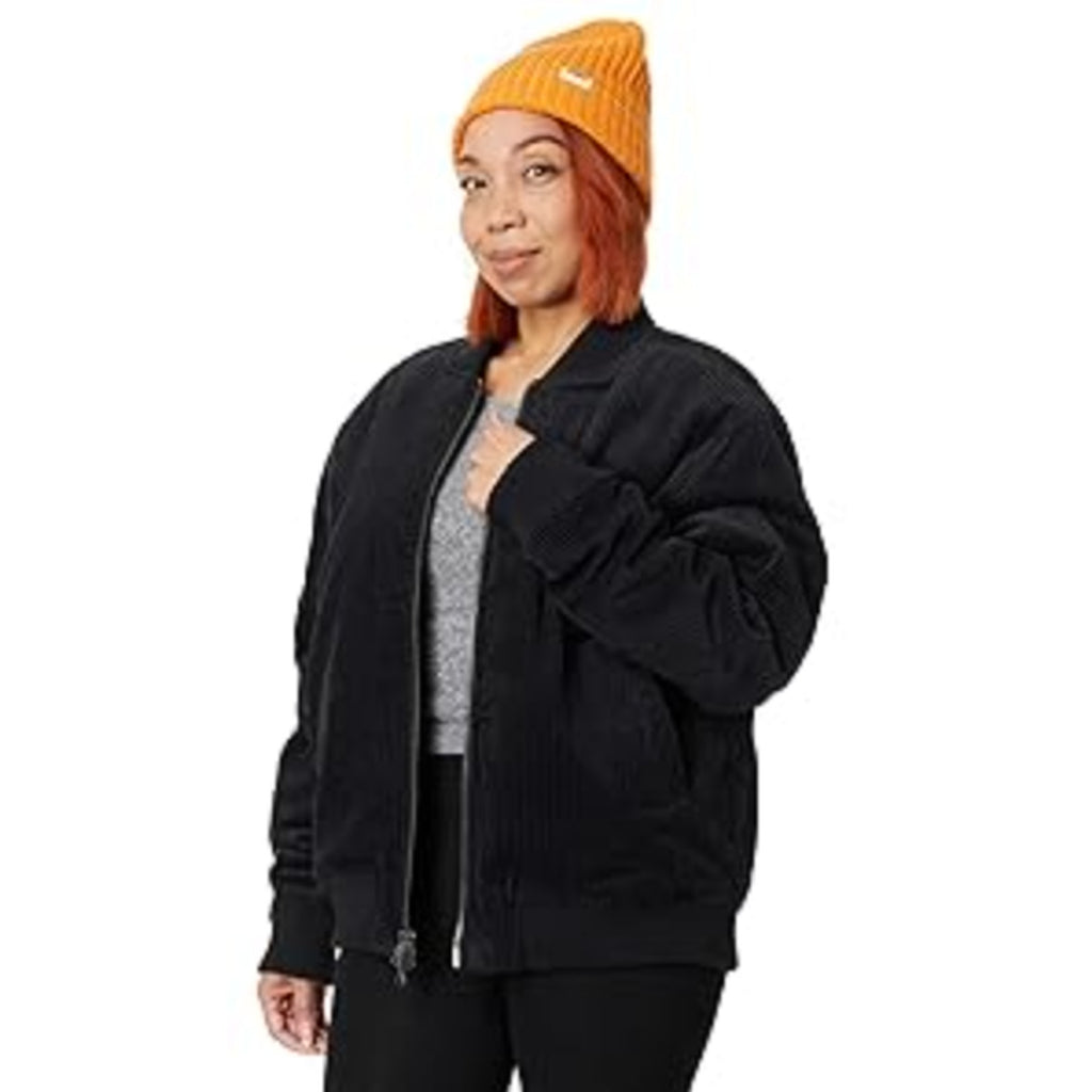 LABEL Unisex Go-To Corduroy Bomber Jacket XL Black Full Zip Long Sleeve NWT