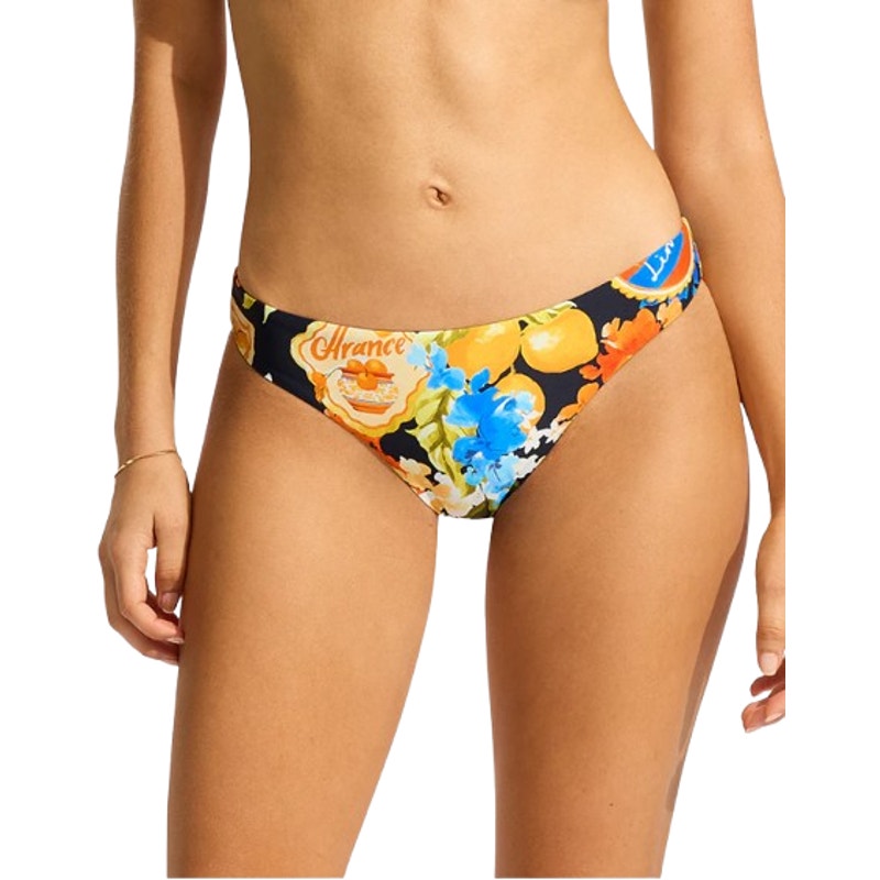 SEAFOLLY Women's Ciao Bella Hipster Bikini Pant Size 10 Blue Yellow Printed NWT