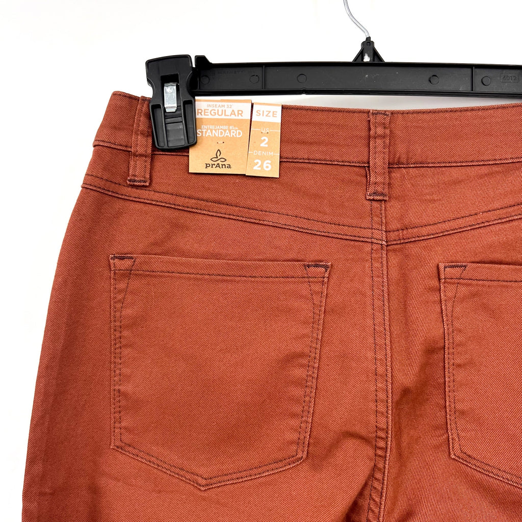 PRANA Women's Kayla Skinny Jeans Size 2 26x32 Brown High Rise Stretch NWT