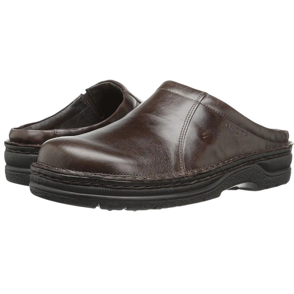 Naot Mens Bjorn Clogs EU 41 US 8 Dark Brown Leather Slip On NIB