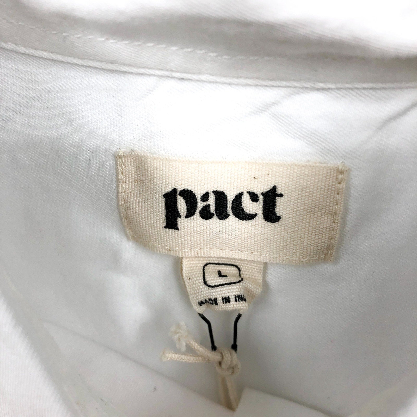 PACT Women's Sunset Lightweight Cotton Shirt Large White Button-Down NWT