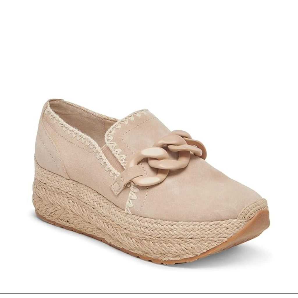 Dolce Vita Womens Jhenee Platform Espadrille Loafers Size 8.5 Beige Suede NIB