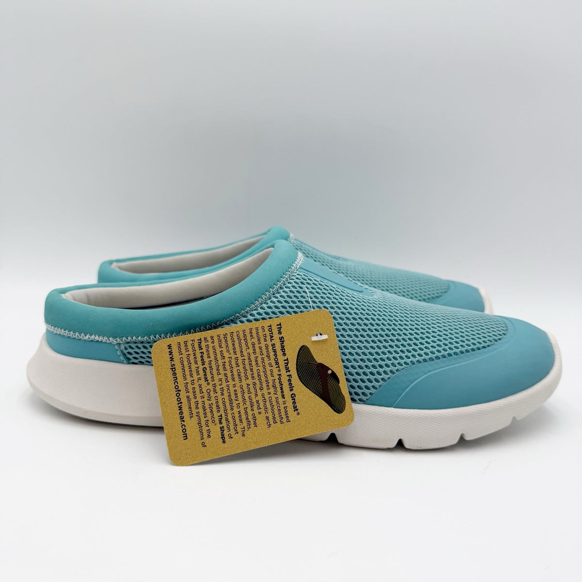 Spenco Womens Bliss Slip-on Shoes Size 10 B Aqua Blue Casual Mules NIB