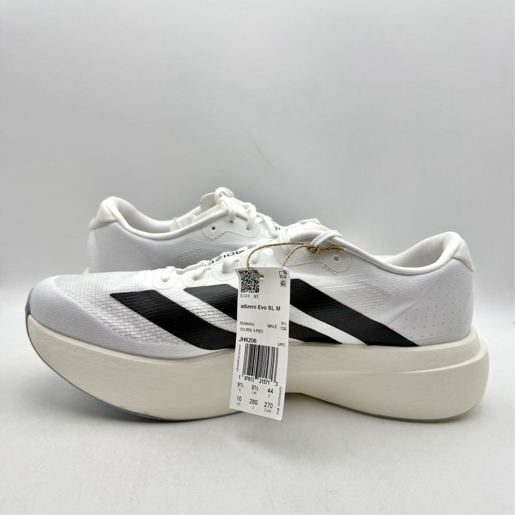 Adidas Mens Adizero Evo SL Running Sneakers US 9.5 M White Black Athletic NWT