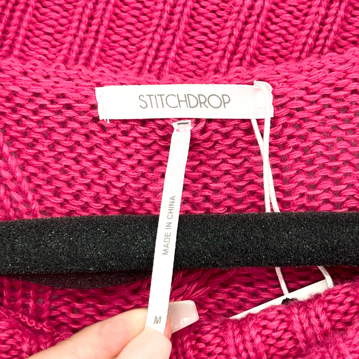 STITCHDROP Women's Turtleneck Sweater Mini Dress Medium Pink Magenta NWT