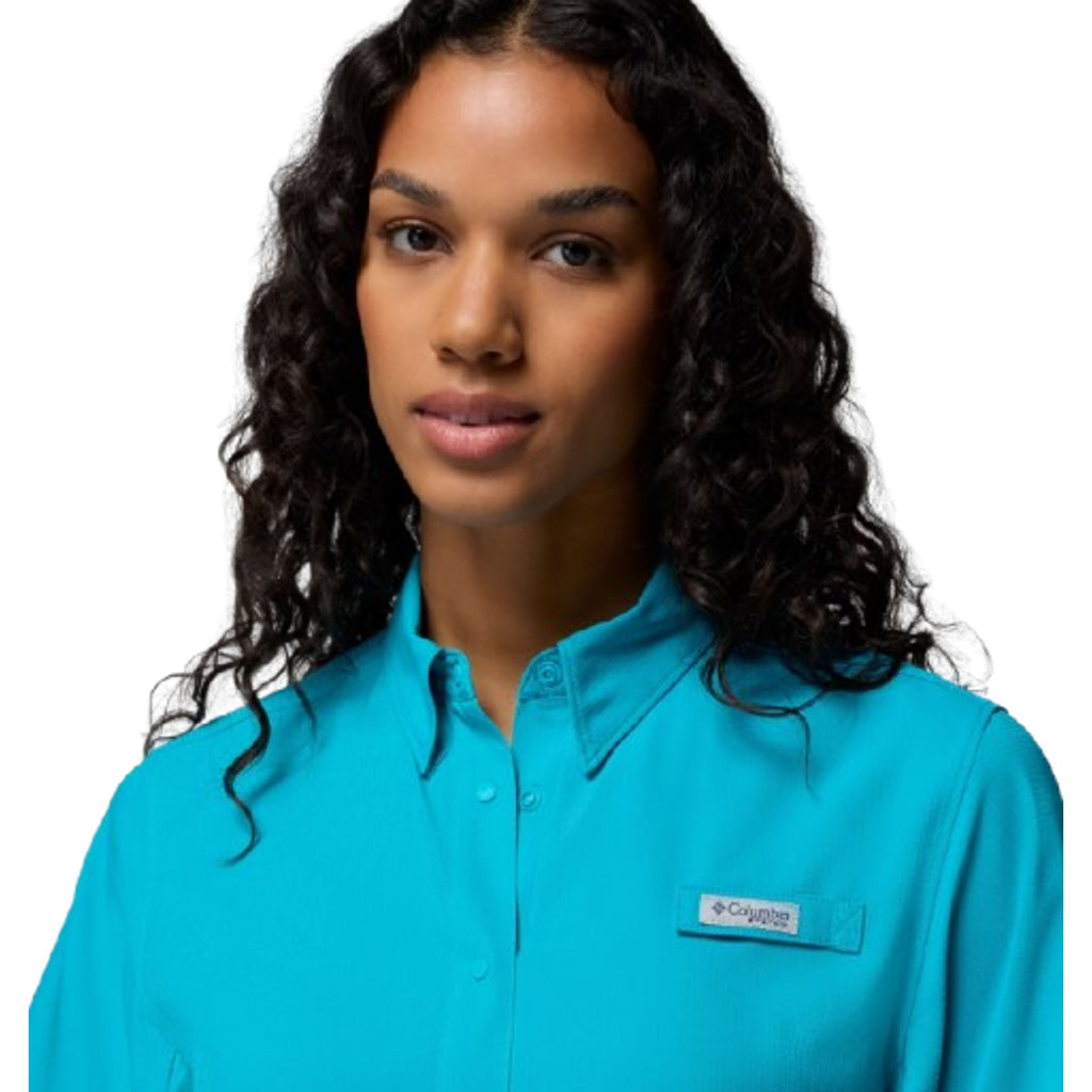 COLUMBIA Women's PFG Tamiami II Shirt XS Blue Ocean Teal Short Sleeve NWT
