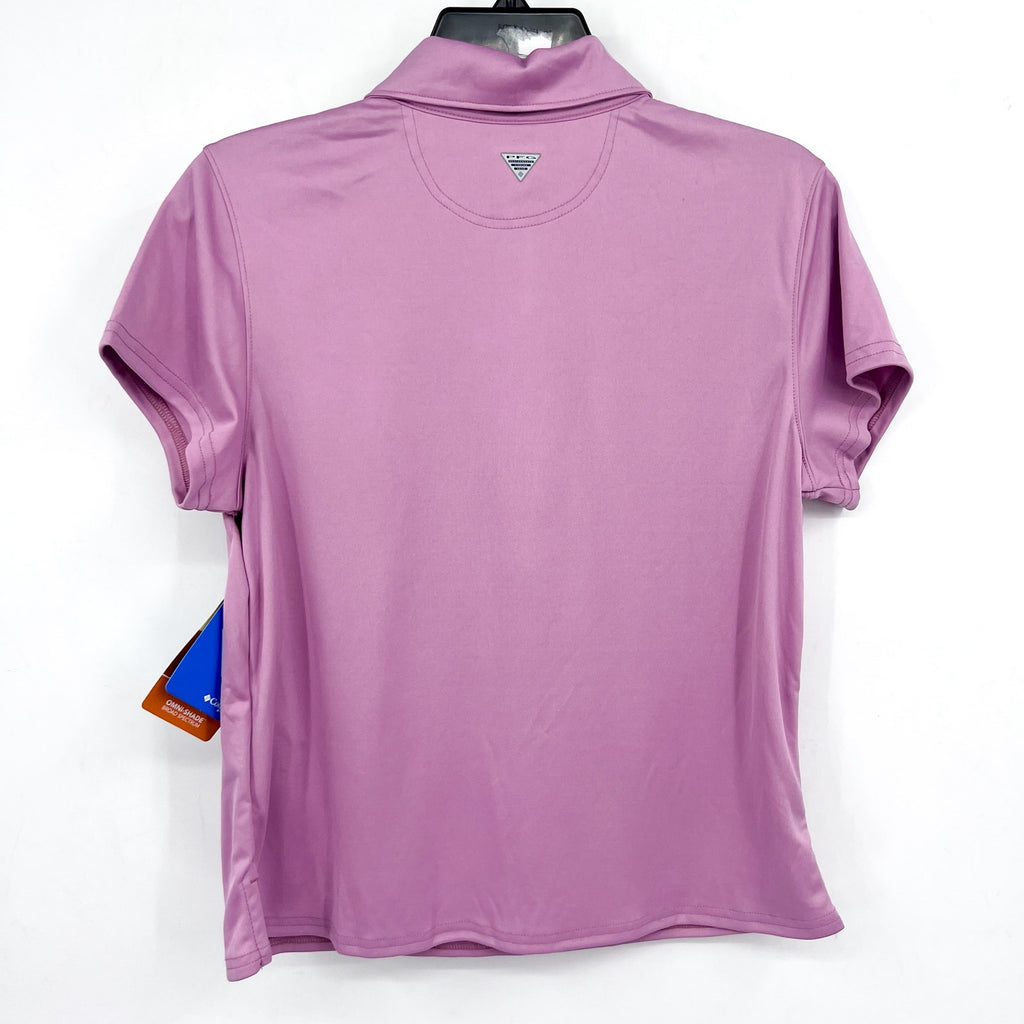 COLUMBIA Women's Tidal Tee Polo Shirt Medium Pink Minuet Short Sleeve UPF NWT