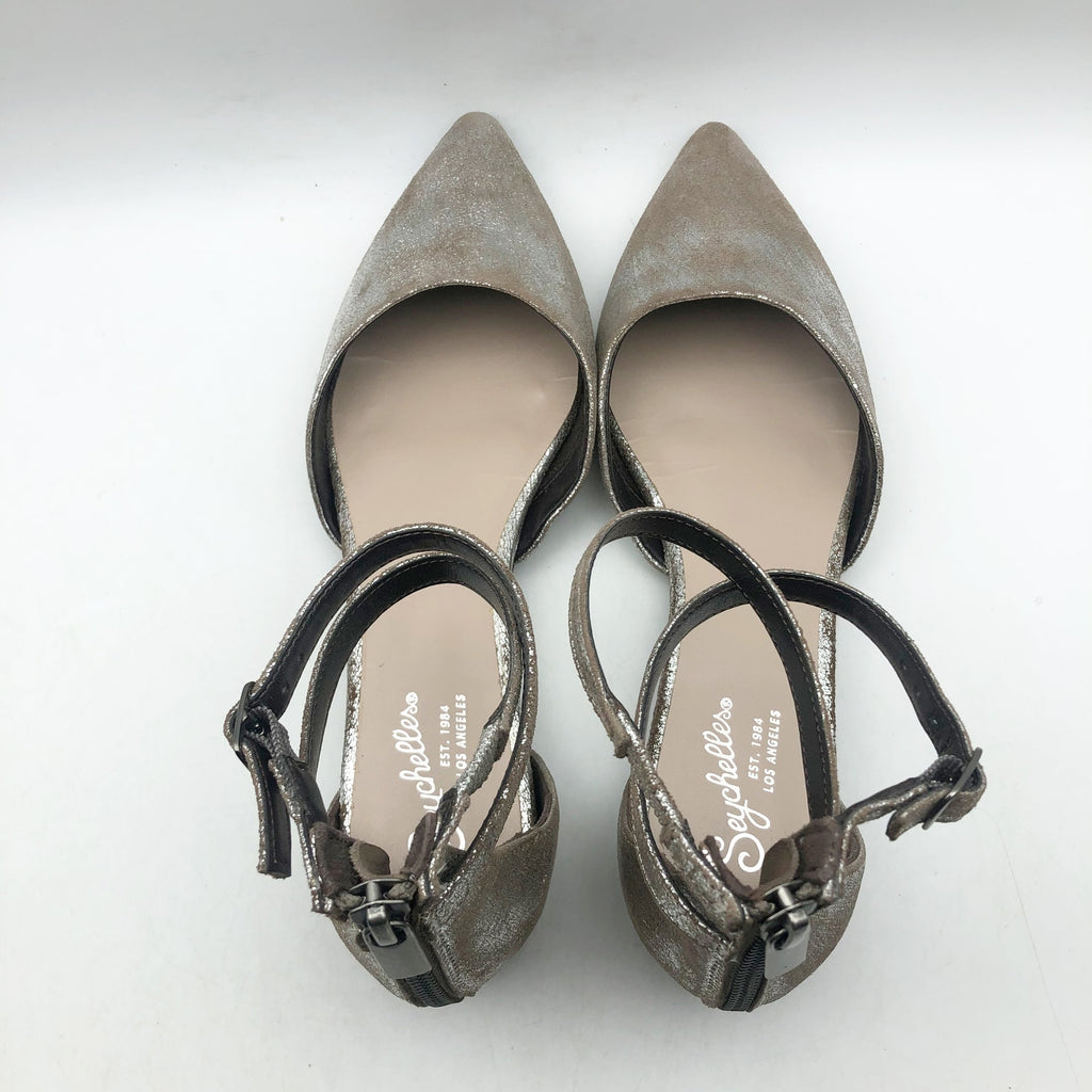 Seychelles Womens What a Girl Wants Flats US 8.5 M Silver Pewter Leather NIB