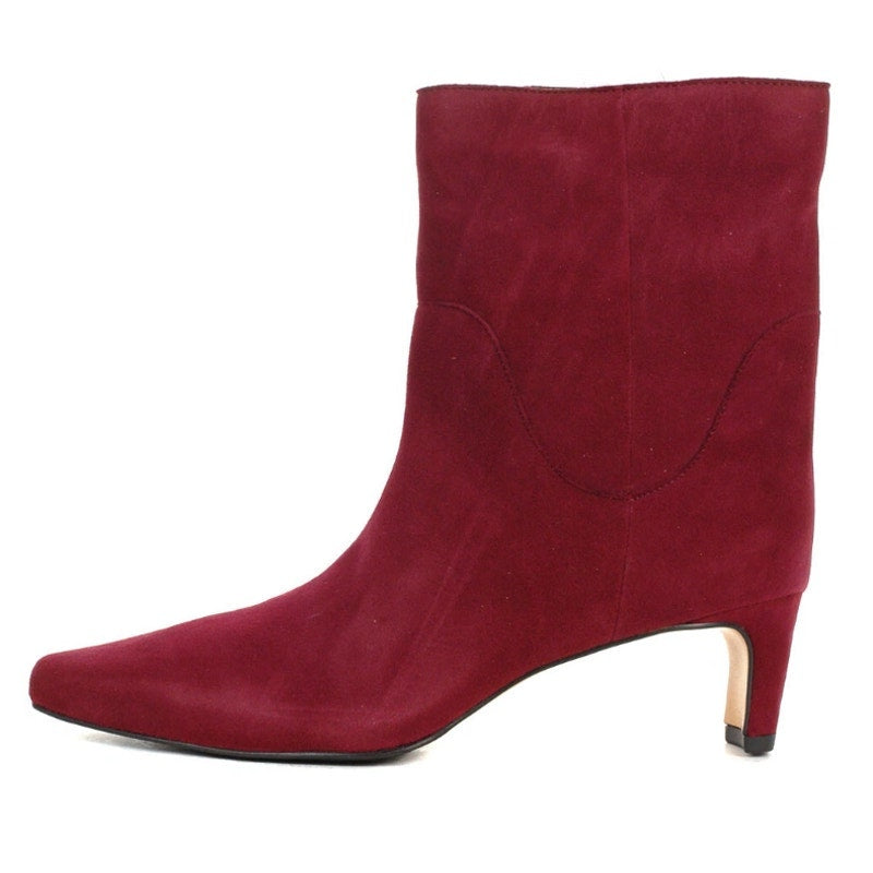 Vince Camuto Womens Amariah Ankle Booties Size 8 Red Chianti Suede NWOB