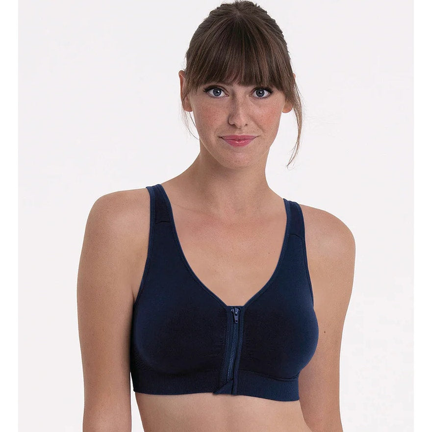 ANITA Women's Lynn Post Mastectomy Bra Large Maritime Blue Molded Cups NWT