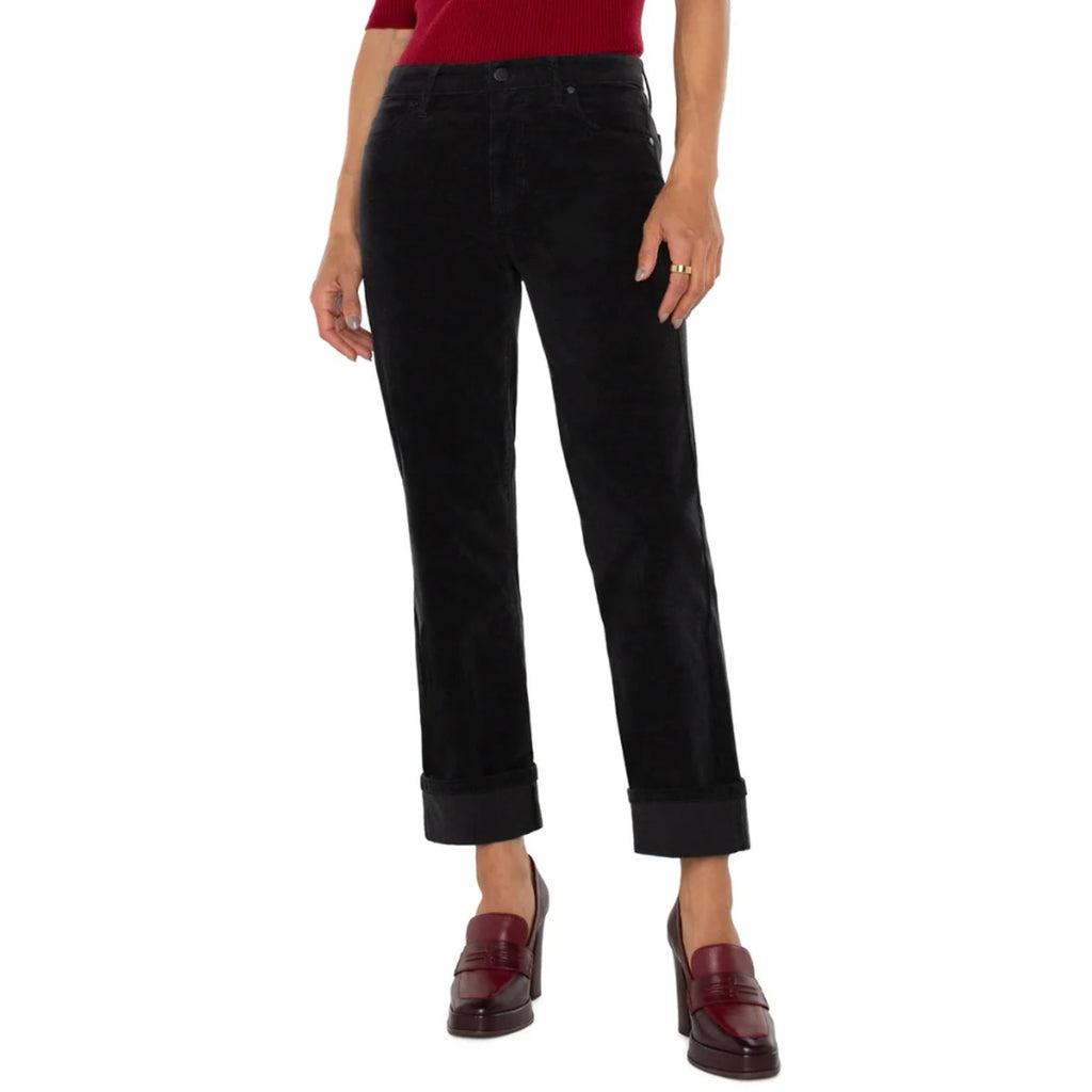 Liverpool Women's Marley Girlfriend Jeans SIZE 10 30 Black Corduroy Stretch NWT