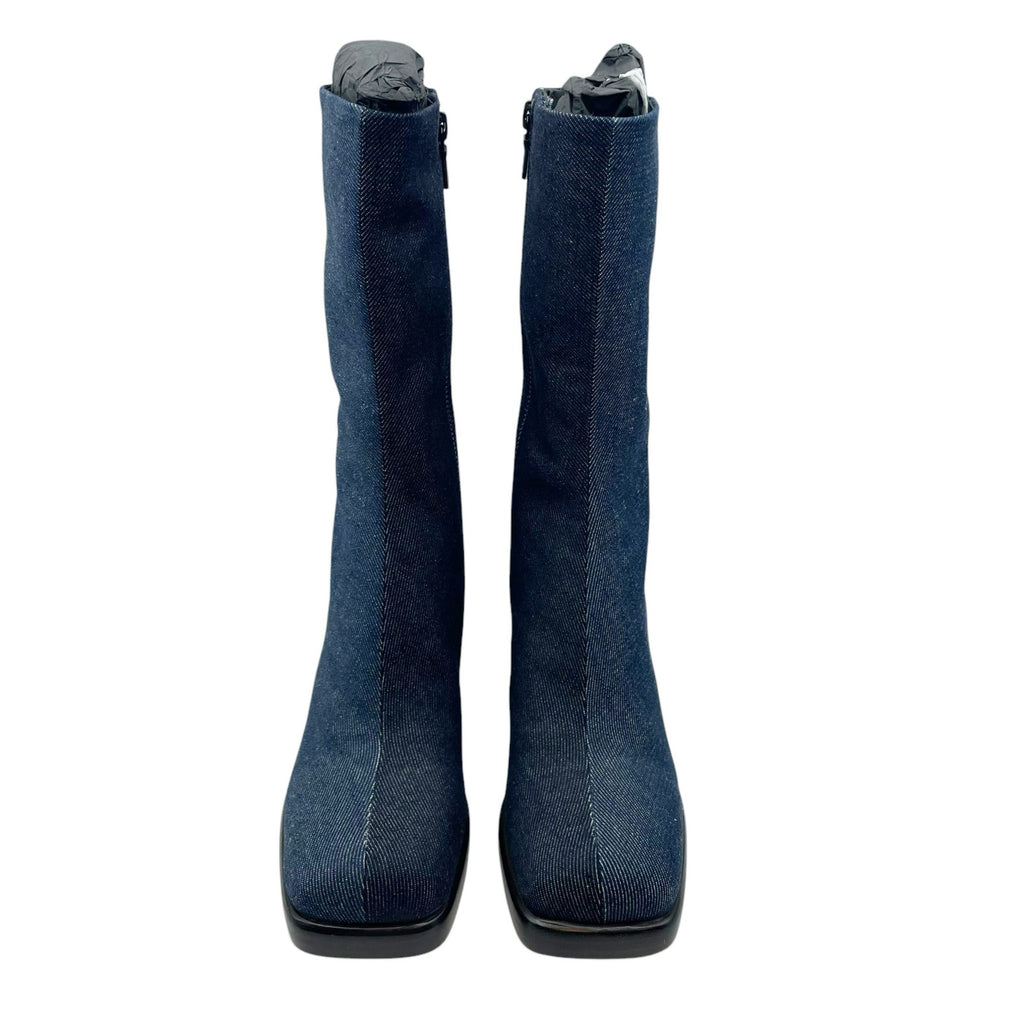 Rag & Bone Womens Matrix Denim Platform Boots US 8.5M EU 38.5 Dark Blue