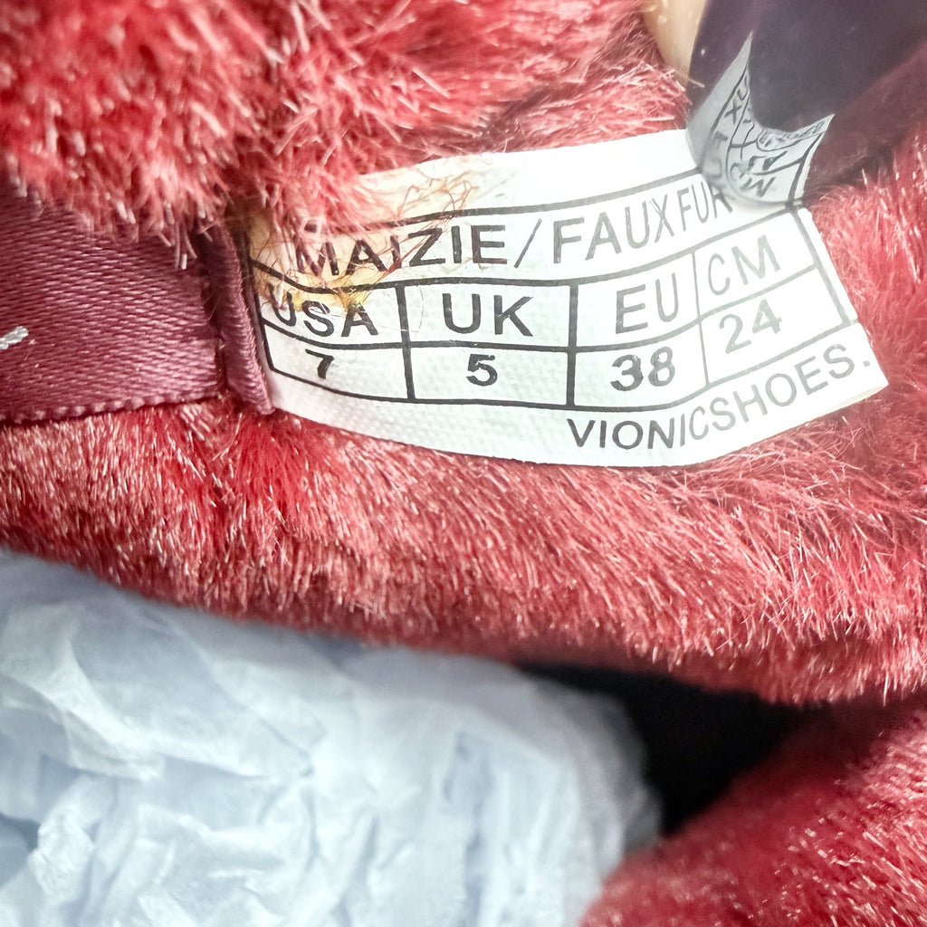 Vionic Womens Maizie Slipper Boots Size 7 Burgundy Red Suede Supportive NWOB