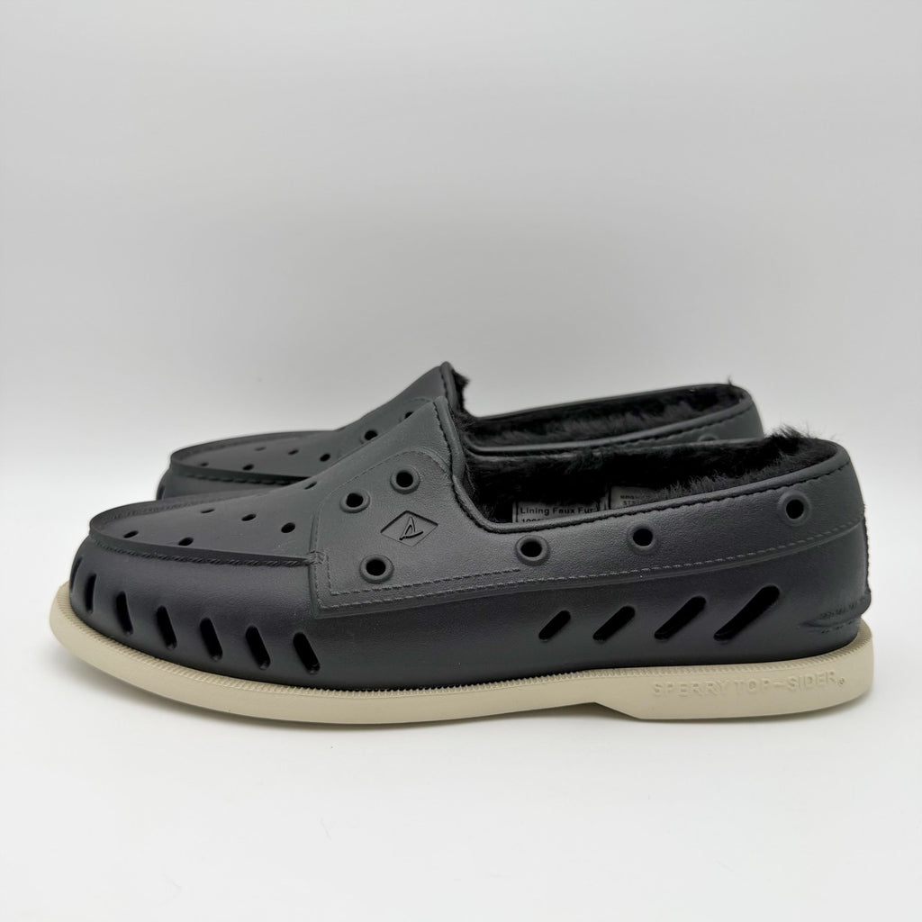 Sperry Mens Original Float Cozy Boat Shoes Size 8 EU 41 Black NWOB