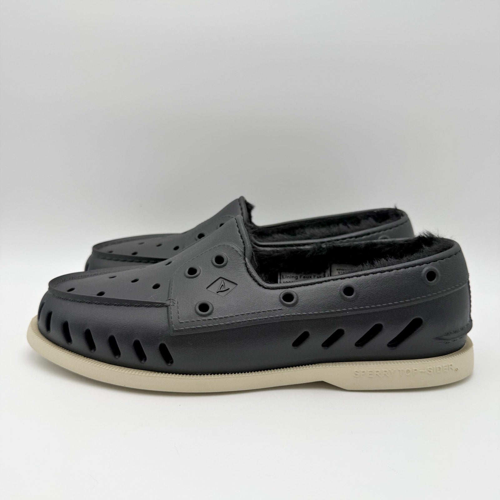 Sperry Mens Original Float Cozy Boat Shoes Size 8 EU 41 Black NWOB