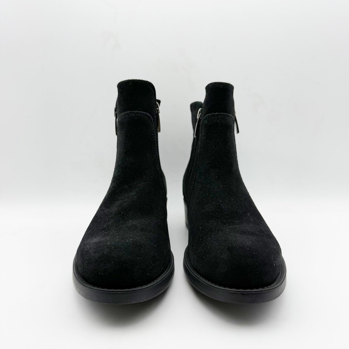La Canadienne Womens Saria Booties US 6.5 Black Suede Waterproof Dual Zip NWOB