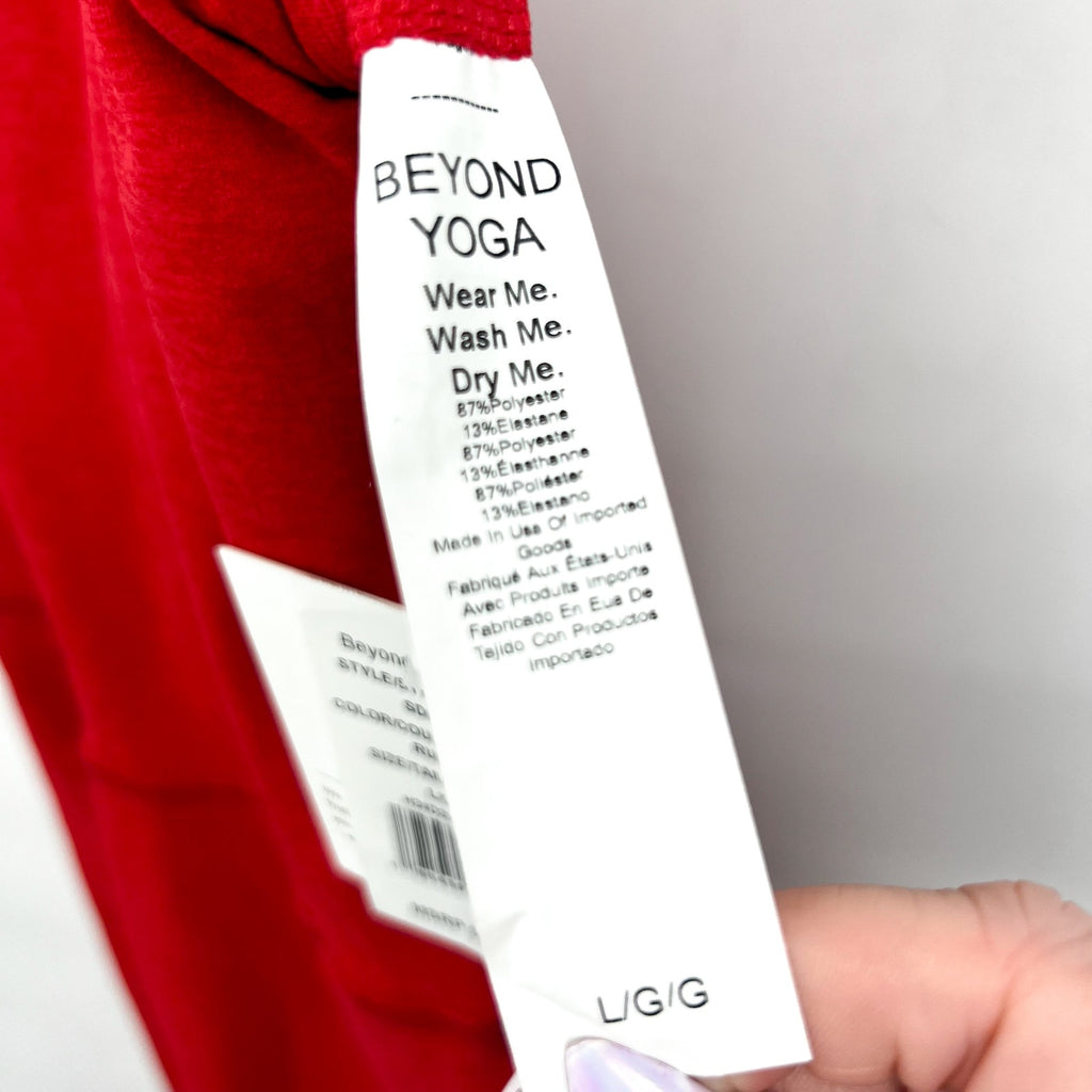 BEYOND YOGA Uplevel Midi Jumpsuit Large 12-14 Ruby Red Heather Space Dye NWT