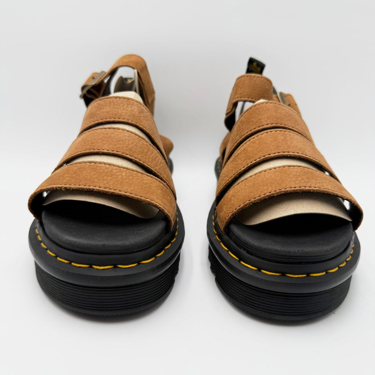 Dr Martens Womens Blaire Sandals Size 10 EU 42 Brown Desert Tumbled Nubuck NIB
