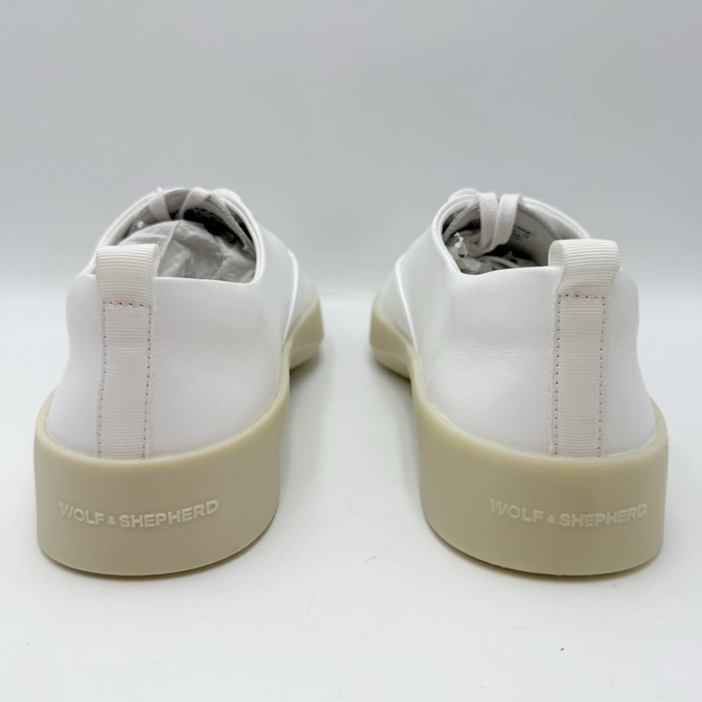 Wolf & Shepherd Cruise Lace Up Sneakers Mens 8 Womens 9.5 White Leather NIB