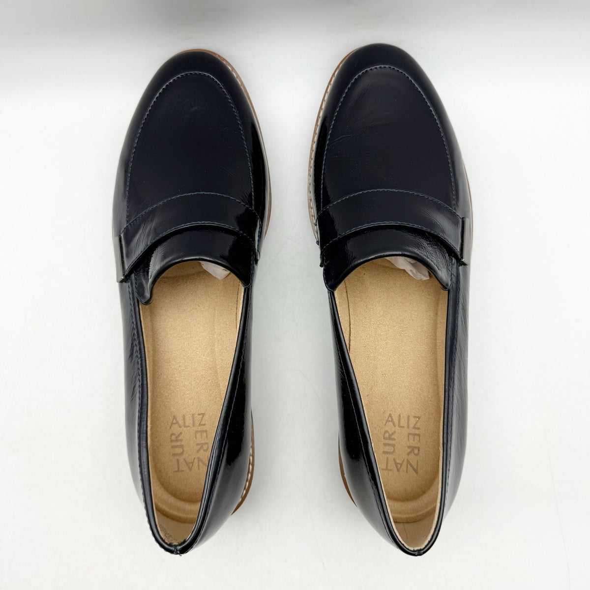 Naturalizer Womens Adiline Flat Loafers 11 Narrow Blue Leather Slip On NWOB