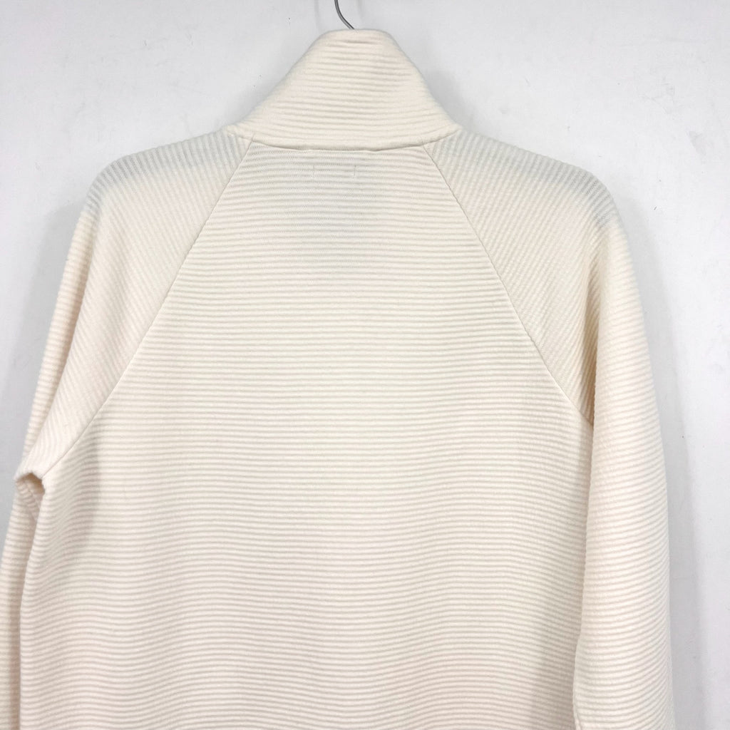 L.L BEAN Womens Lakewashed Full-Zip Sweater Medium White Sea Salt NWT